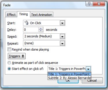 The Timing tool in PPT
